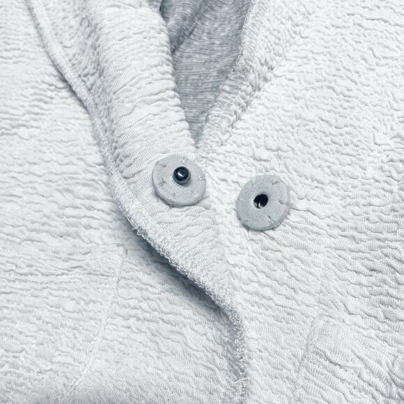 EILEEN FISHER Notch Collar Tencel Jacquard Textured Jacket Stone Grey Petite S - Picture 10 of 11